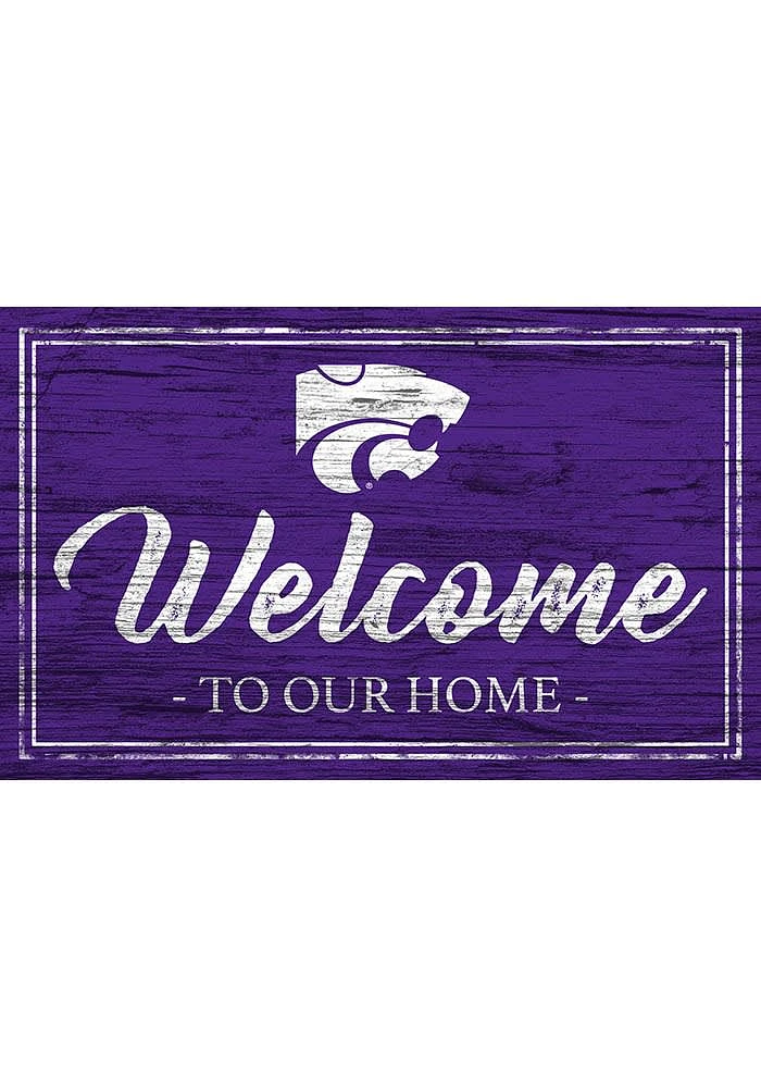 K-State Wildcats Team Welcome 11x19 Sign - Purple