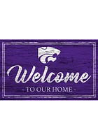 K-State Wildcats Team Welcome 11x19 Sign - Purple