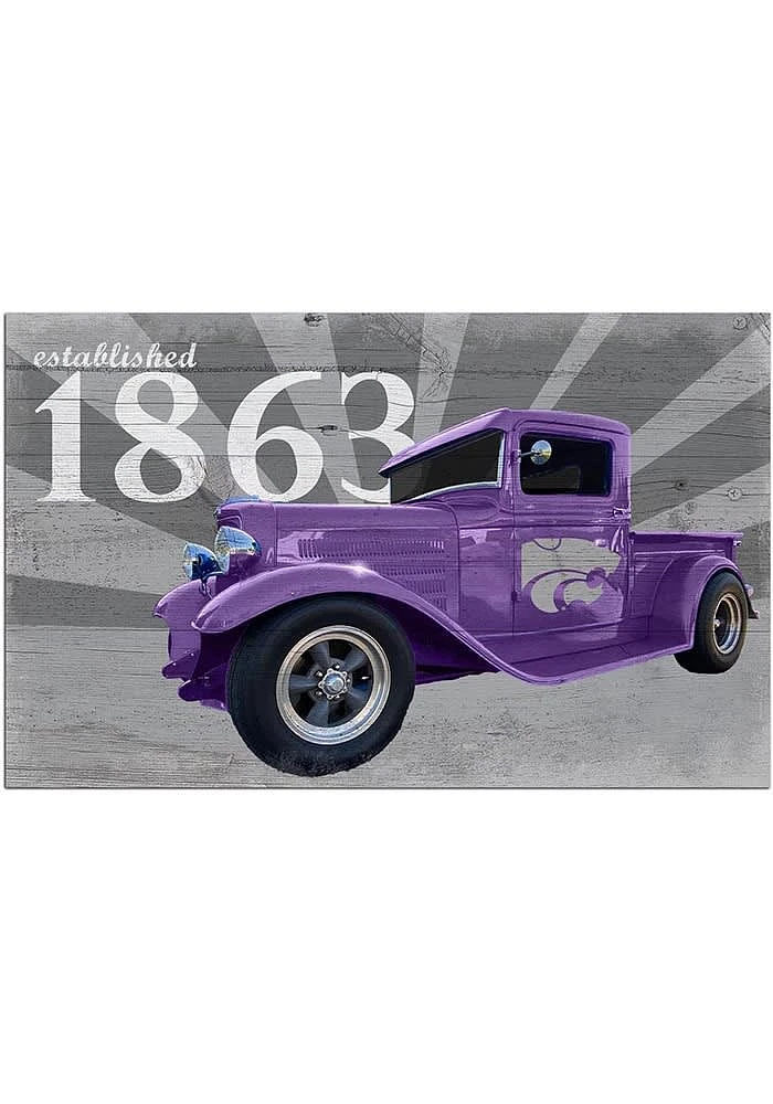 K-State Wildcats Established Truck Sign - Purple