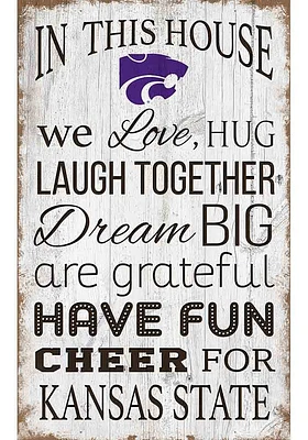K-State Wildcats In This House 11x19 Sign - Purple