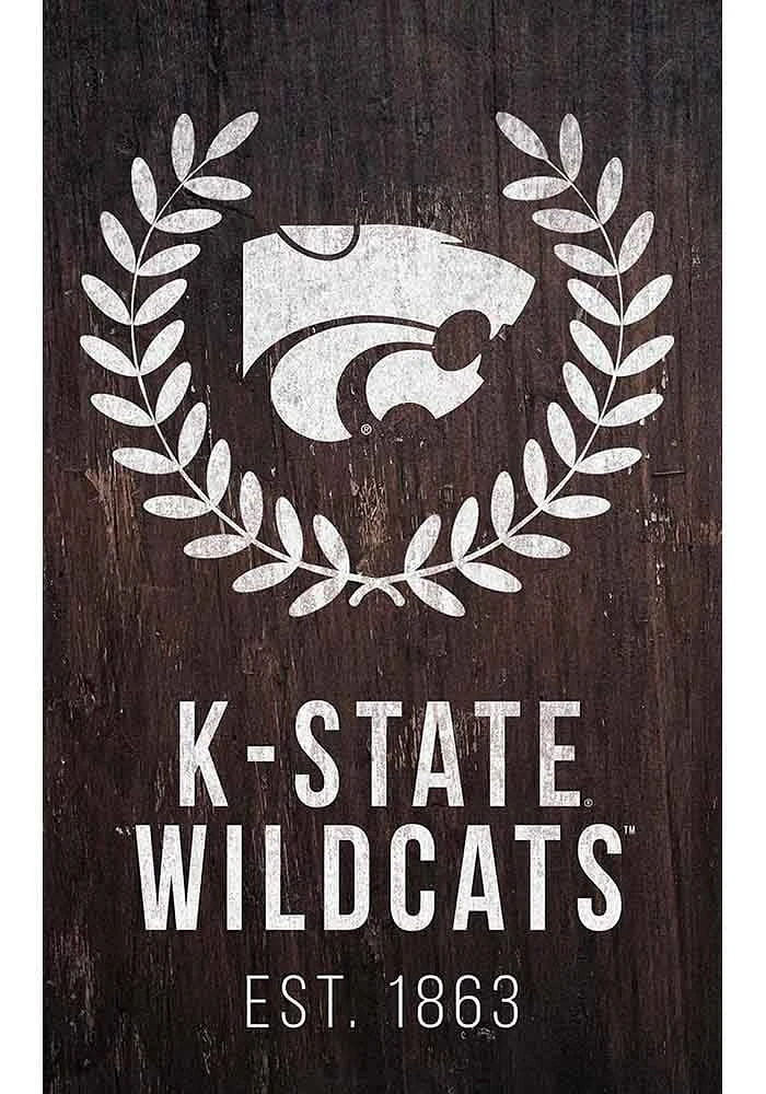 K-State Wildcats Laurel Wreath Sign - Purple
