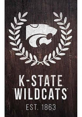 K-State Wildcats Laurel Wreath Sign - Purple