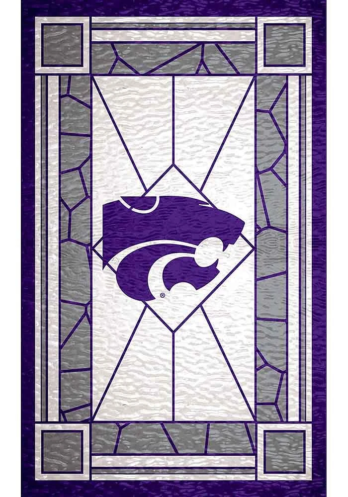 K-State Wildcats Stained Glass Sign - Purple