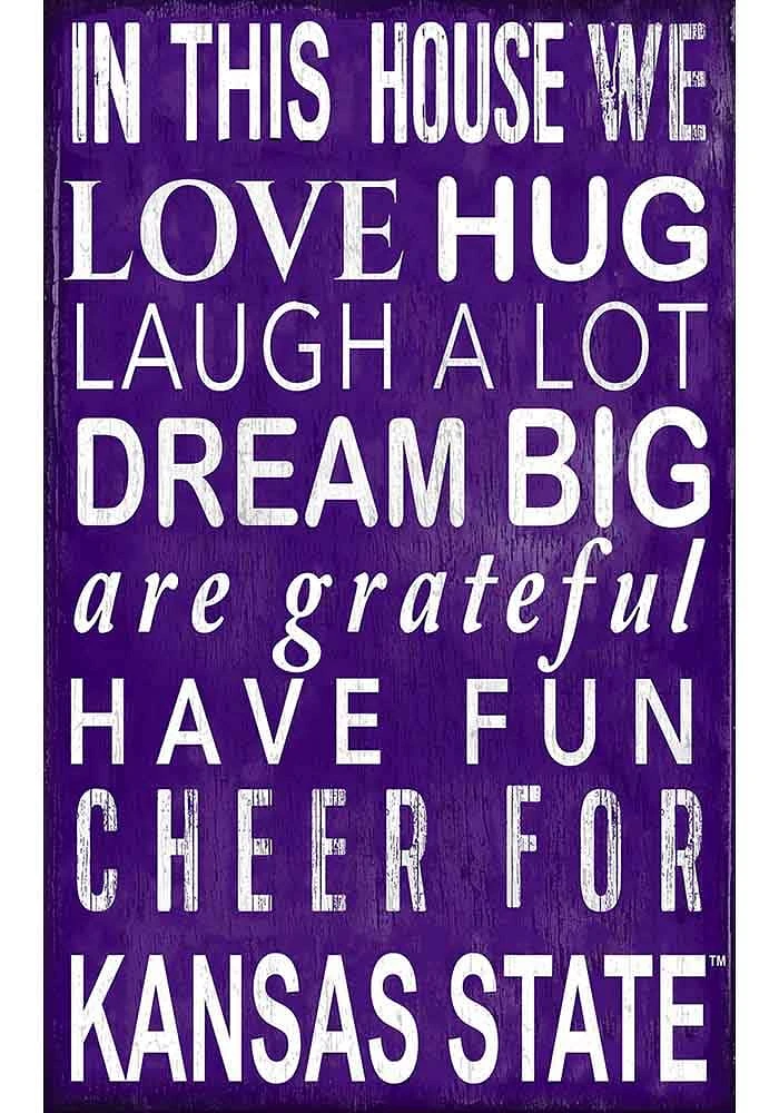 K-State Wildcats In This House Sign - Purple