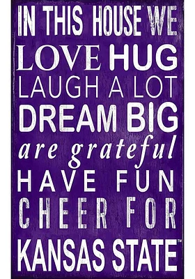 K-State Wildcats In This House Sign - Purple