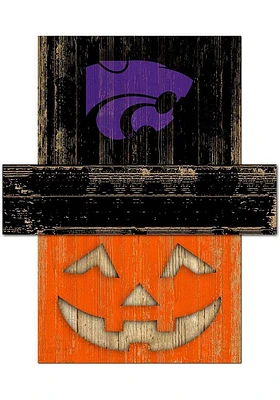 K-State Wildcats Pumpkin Head Sign - Purple