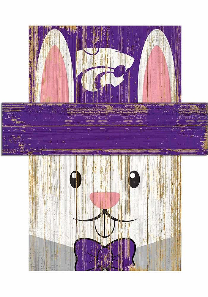 K-State Wildcats Easter Bunny Head Sign - Purple