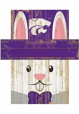 K-State Wildcats Easter Bunny Head Sign - Purple