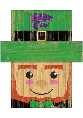 K-State Wildcats Leprechaun Head Sign - Purple