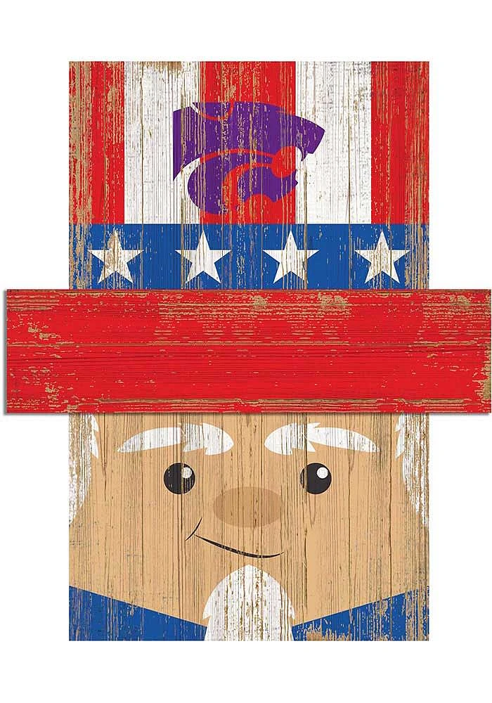 K-State Wildcats Patriotic Head Sign - Purple