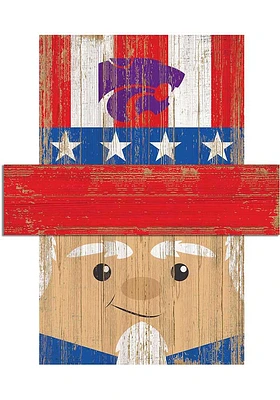 K-State Wildcats Patriotic Head Sign - Purple
