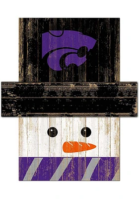 K-State Wildcats Snowman Head Sign - Purple