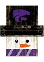 K-State Wildcats Snowman Head Sign - Purple
