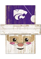 K-State Wildcats Santa Head Sign - Purple