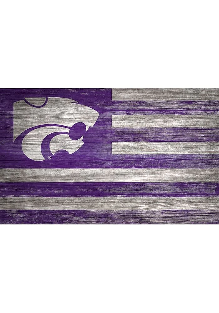 K-State Wildcats Distressed Flag Picture Frame - Purple