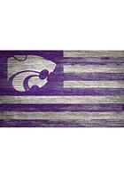 K-State Wildcats Distressed Flag Picture Frame - Purple