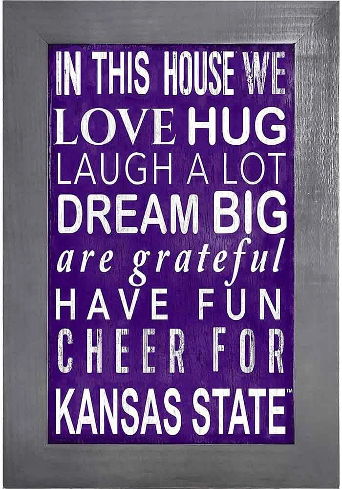 K-State Wildcats In This House Picture Frame - Purple