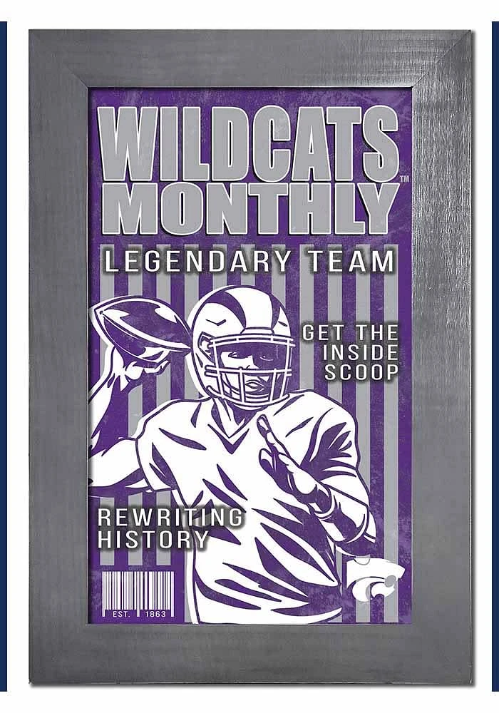 K-State Wildcats 11x19 Framed Monthly Sign - Purple