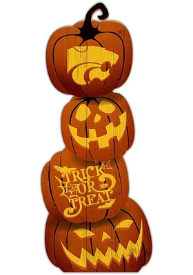 K-State Wildcats Pumpkin Stack Leaner Sign - Orange