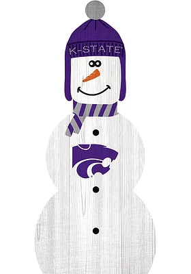K-State Wildcats Snowman Leaner Sign - Purple