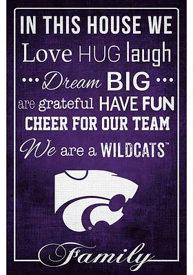 K-State Wildcats In This House 17x26 Sign - Purple