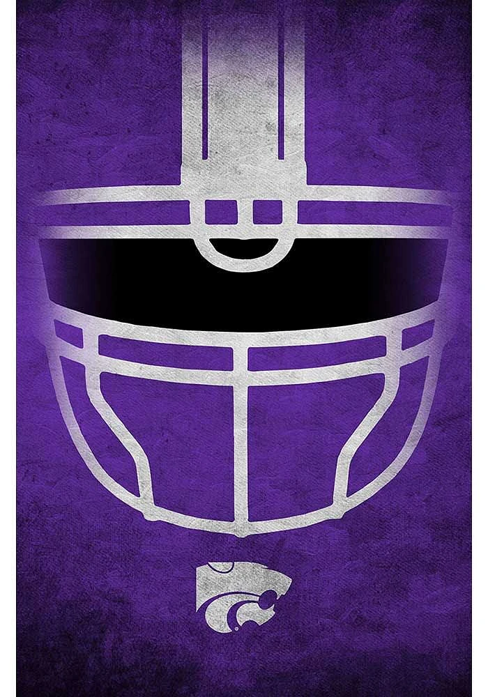 K-State Wildcats Ghost Helmet 17x26 Sign - Purple