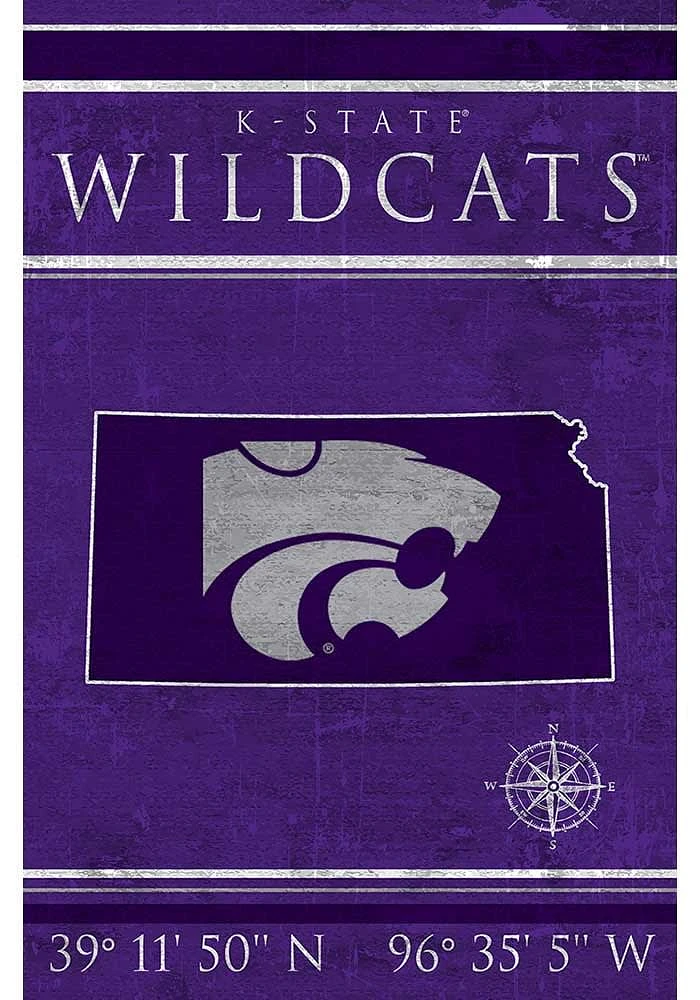 K-State Wildcats Coordinates 17x26 Sign - Purple