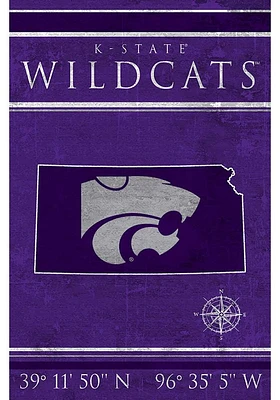 K-State Wildcats Coordinates 17x26 Sign - Purple