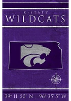K-State Wildcats Coordinates 17x26 Sign - Purple