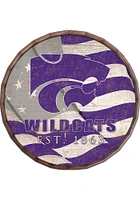 K-State Wildcats Flag 24 Inch Barrel Top Sign - Purple