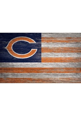 Chicago Bears Distressed Flag 11x19 Sign - Navy Blue