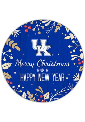 Kentucky Wildcats Merry Christmas and New Year Circle Sign