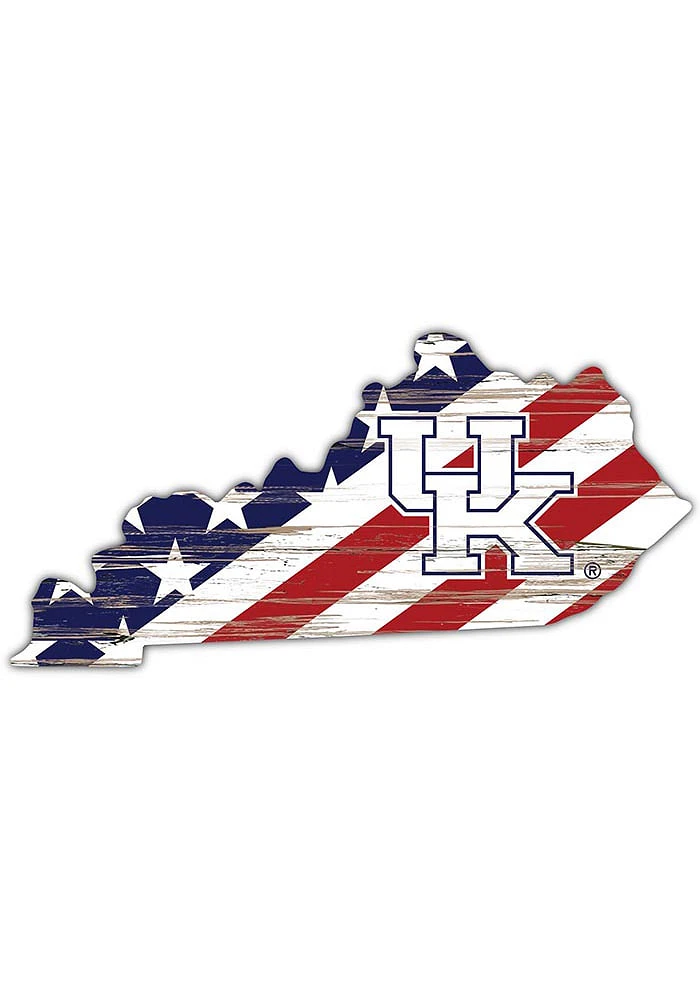 Kentucky Wildcats 12 Inch USA State Cutout Sign