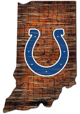 Indianapolis Colts 12 Mini Roadmap State Sign - Blue