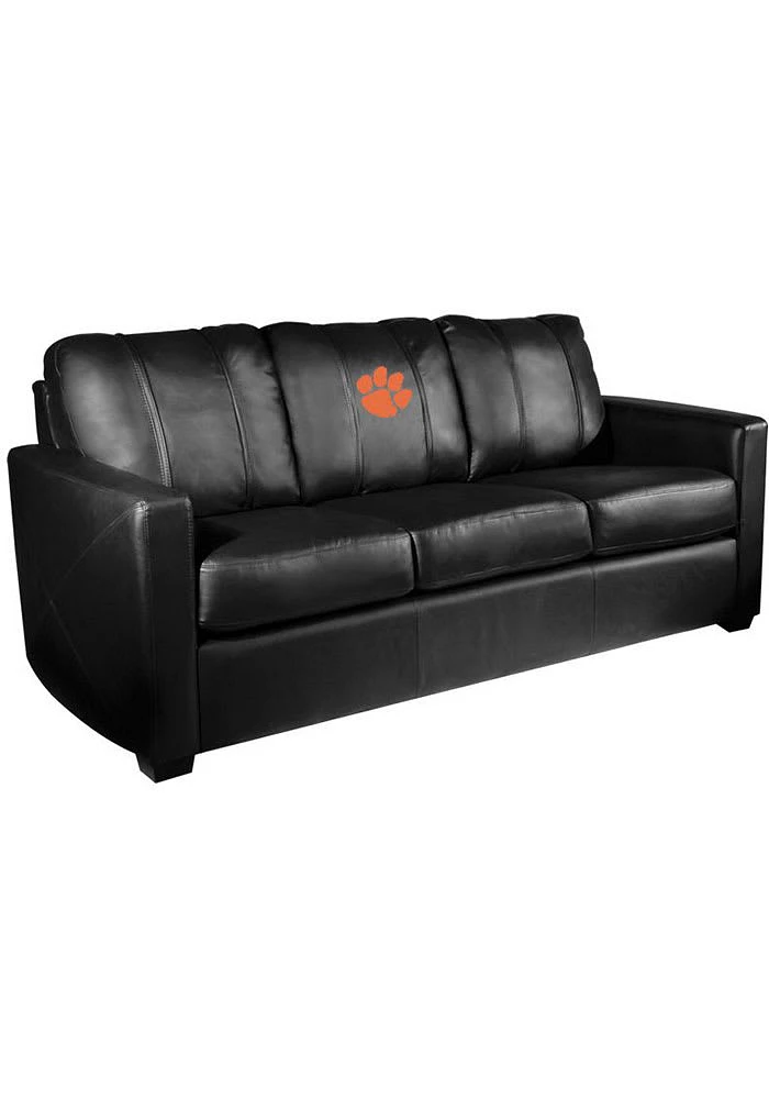 Clemson Tigers Faux Leather Sofa - Black