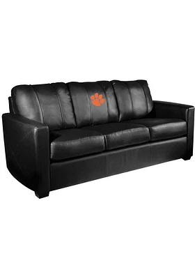 Clemson Tigers Faux Leather Sofa - Black