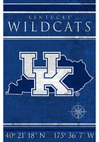 Kentucky Wildcats Coordinates 17x26 Sign