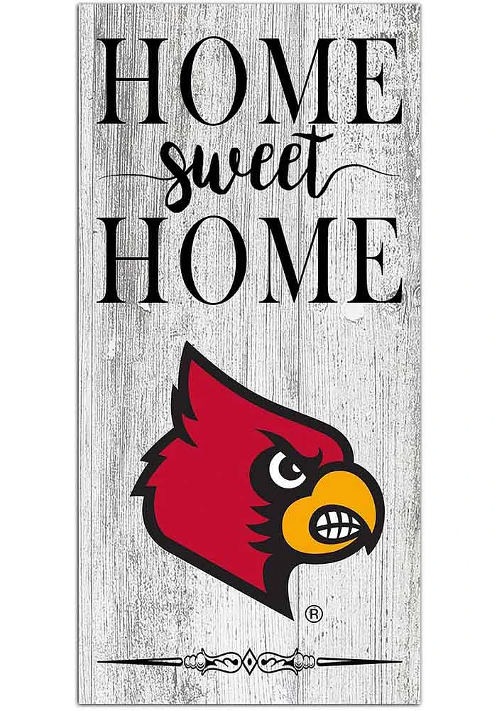 Louisville Cardinals Home Sweet Home Whitewashed Sign - Red