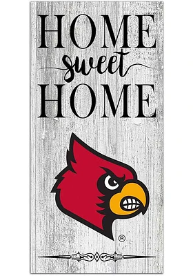 Louisville Cardinals Home Sweet Home Whitewashed Sign - Red