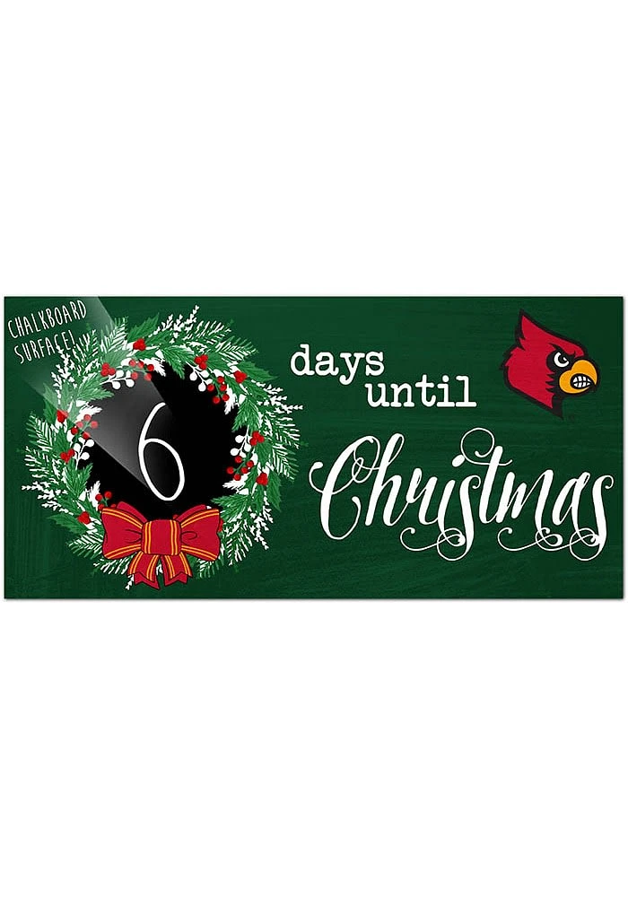 Louisville Cardinals Chalk Christmas Countdown Sign - Red