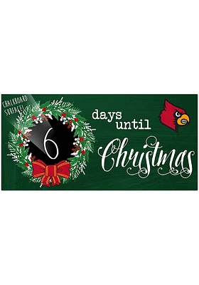 Louisville Cardinals Chalk Christmas Countdown Sign - Red
