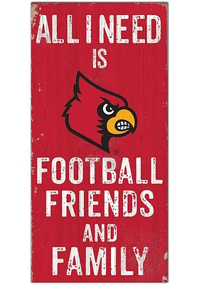 Louisville Cardinals Football Friends and Family Sign - Red