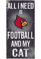 Louisville Cardinals Football and My Cat Sign - Red