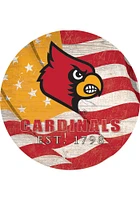 Louisville Cardinals 24in Flag Circle Sign - Red