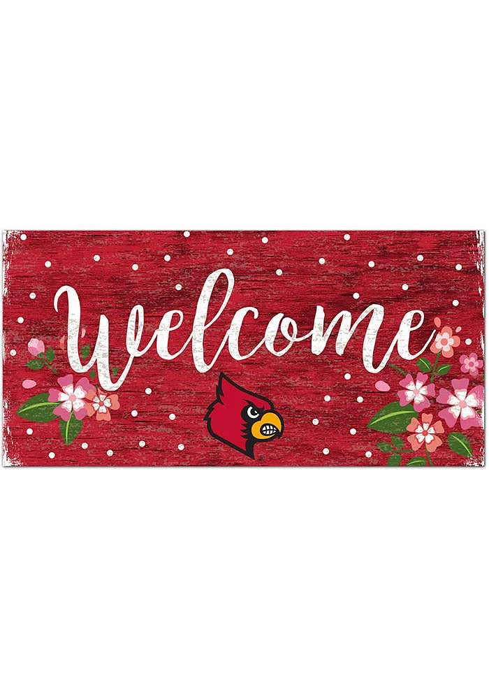 Louisville Cardinals Welcome Floral Sign - Red