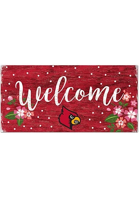 Louisville Cardinals Welcome Floral Sign - Red