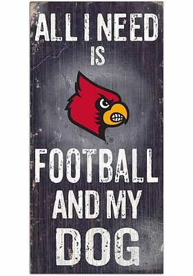 Louisville Cardinals Football and My Dog Sign - Red