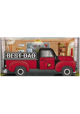 Louisville Cardinals Best Dad Truck Sign - Red