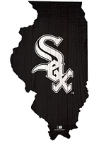 Chicago White Sox State Shape Color Sign - Black