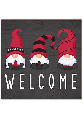 Louisville Cardinals Welcome Gnomes Sign - Red